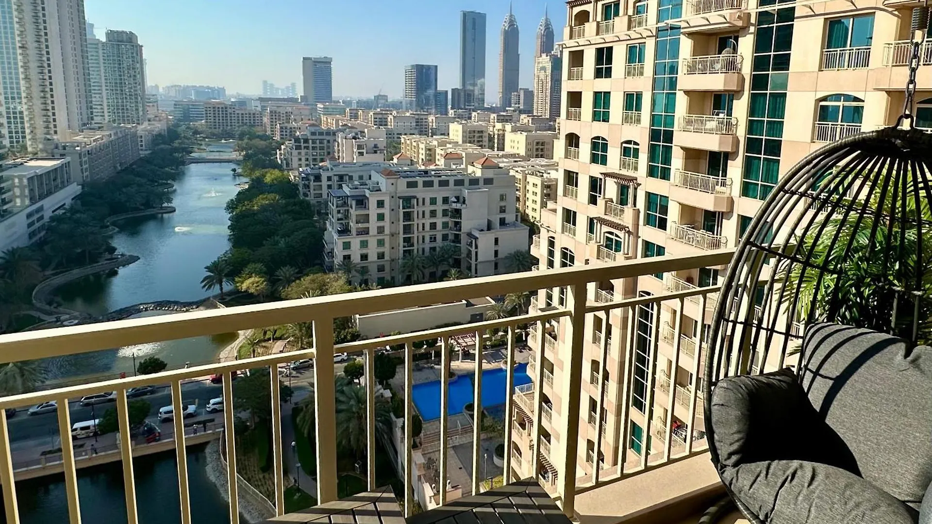 1-Br With Sunset Terrace, Golf & Lake View In Mosela, The Greens 迪拜 0*,